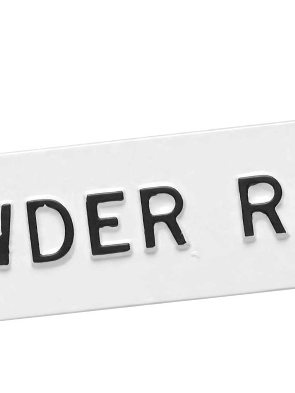 White and Black Letter Plaque Powder Room Size